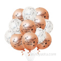 Multi Color Latex Fashion Round Standard Ballon 12 Zoll gedrucktes Roségold Happy New Year 2020 Set Lieferanten